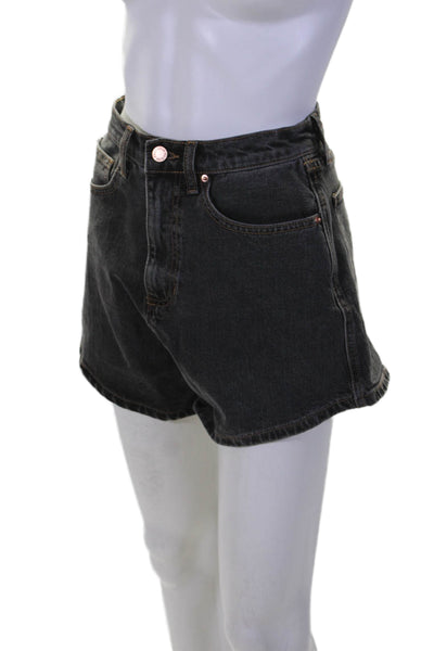 We Wore What Womens Zipper Fly High Rise Denim Short Shorts Gray Size 25