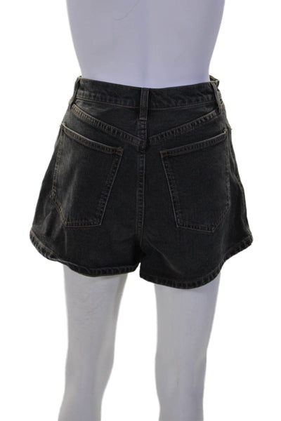 We Wore What Womens Zipper Fly High Rise Denim Short Shorts Gray Size 25