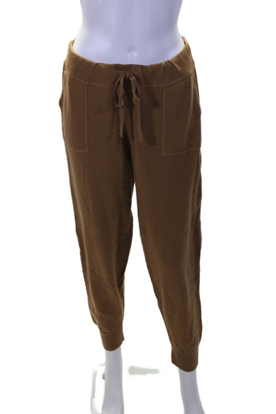 J Crew Women's Drawstring Waist Tapered Leg Pockets Jogger Pants Brown Size S