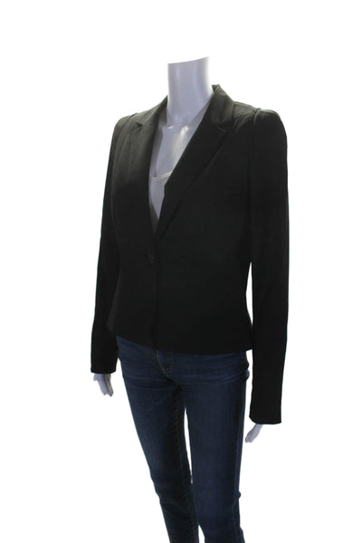 Tahari Womens Long Sleeves Classic Lapel Single Button Blazer Jacket Black Size