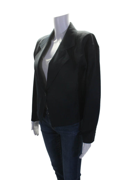 Ungaro Solo Donna Womens Single Button Blazer Jacket Midnight Blue Size 4