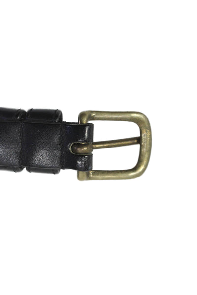 Coach Womens Leather Gold Tone Buckle Skinny Width Belt Black Size 28