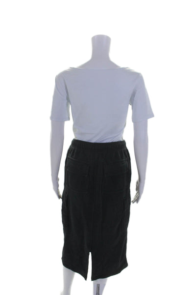 TNA Women's Elastic Waist Drawstring Midi Unlined Cargo Skirt Black Size S