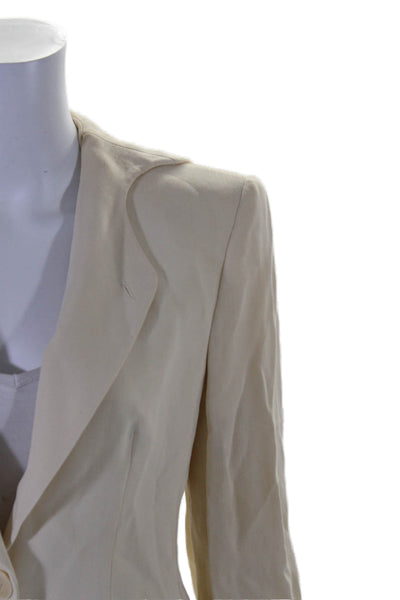 Giorgio Armani Womens Long Sleeve One Button Blazer Beige Size Large