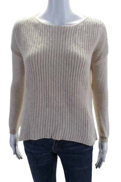 Bloomingdales Womens Long Sleeve Thick Knit Sweater Cashmere Beige XS