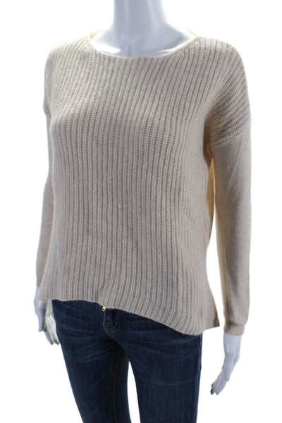 Bloomingdales Womens Long Sleeve Thick Knit Sweater Cashmere Beige XS