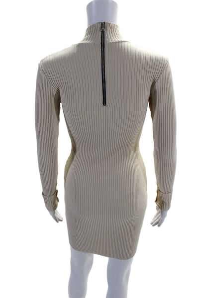 Cotton Citizen Womens Cotton Long Sleeve Turtleneck Sheath Dress Beige Size XS