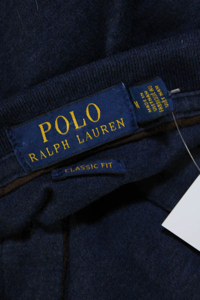 Polo Ralph Lauren Mens Cotton Long Sleeve Button Up Polo Shirt Blue Size M