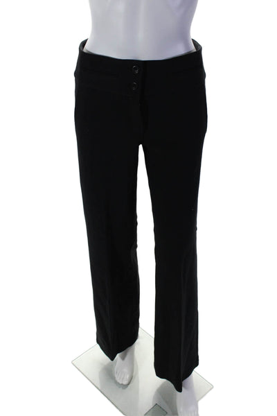 Theory Womens Zip Up High Rise Wide Leg Creased Dress Pants Black Size 4