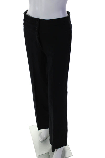 Theory Womens Zip Up High Rise Wide Leg Creased Dress Pants Black Size 4