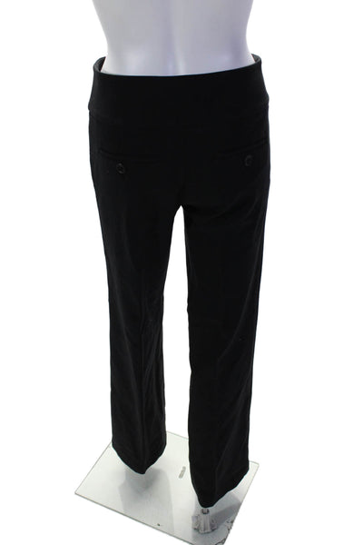 Theory Womens Zip Up High Rise Wide Leg Creased Dress Pants Black Size 4