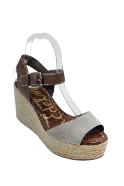 Sam Edelman Womens Dimitree Espadrille Wedges Brown Size Grey Size 6.5 Medium