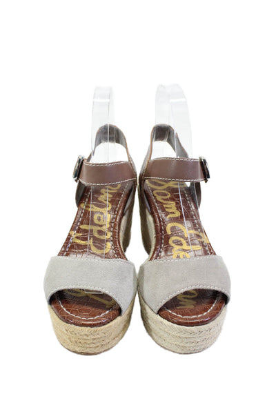 Sam Edelman Womens Dimitree Espadrille Wedges Brown Size Grey Size 6.5 Medium