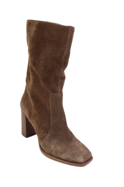 Dolce Vita Womens Suede Square Toe Pull On Ankle Boots Chestnut Brown Size 6.5