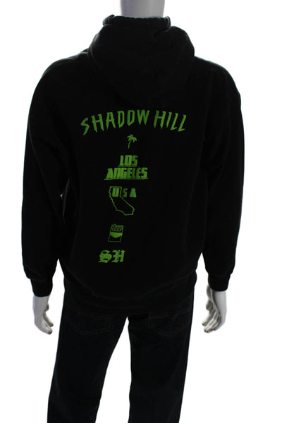 Shadow Hill Mens Long Sleeve front Pocket Drawstring Hoodie Black Size Large