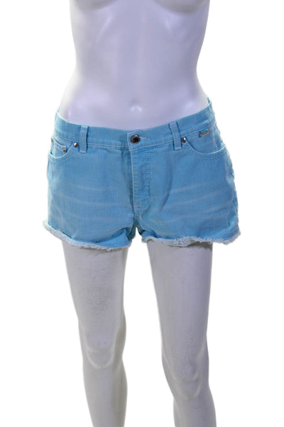 Escada Sport Womens Cotton Raw Hem Cutoff Denim Shorts Sky Blue Size 40