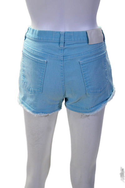 Escada Sport Womens Cotton Raw Hem Cutoff Denim Shorts Sky Blue Size 40