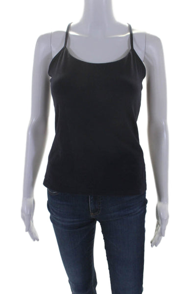 Lululemon Womens Criss Cross Back Built In Bra Shape Fit Tank Top Navy Size S