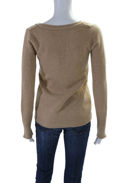 Calypso Saint Barth Womens Long Sleeve V Neck Cashmere Sweater Brown Size XS