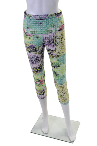 Lululemon Womens Multicolor Mixed Print Pull On Crop Pants Leggings Size 4