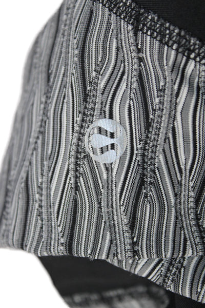 Lululemon Womens Black White Printed Zip Pockets Cropped Pants Leggings Size 6