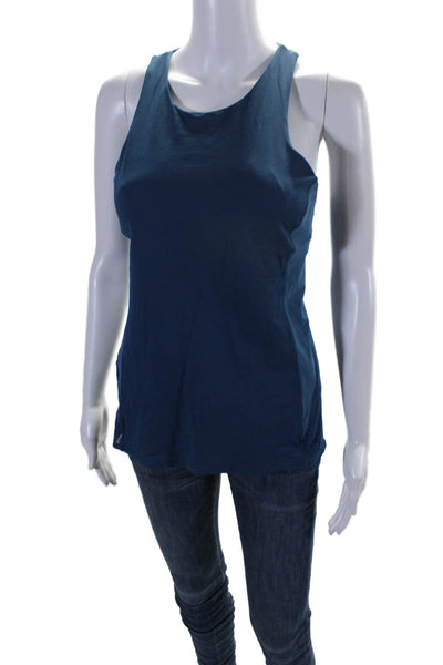 Lululemon Womens Mesh Two Tone High Neck Racerback Active Tank Top Blue Size 8