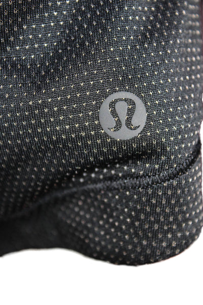 Lululemon Womens Spotted Print Crewneck Sleeveless Active Tank Top Black Size 8