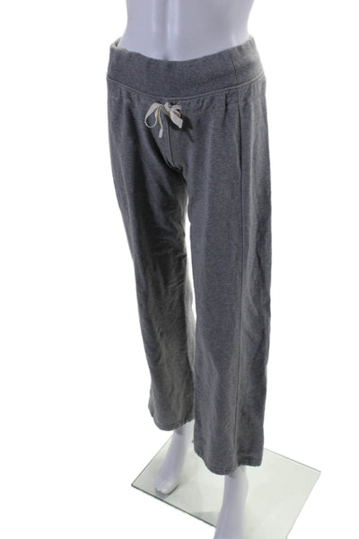 Lululemon Womens Cotton Terry Drawstring Waist Straight Leg Pants Gray Size 6