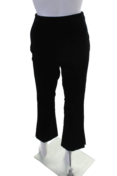 Frame Womens Velvet Straight Leg High Rise Pants Plush Black Cotton Size 2