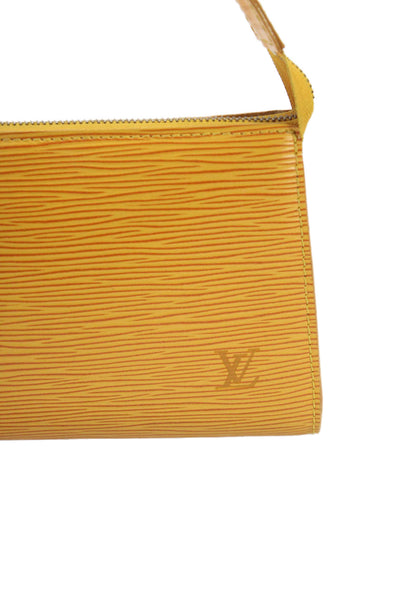 Louis Vuitton Womens Epi Leather Gold Tone Satchel Shoulder Handbag Yellow