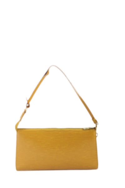 Louis Vuitton Womens Epi Leather Gold Tone Satchel Shoulder Handbag Yellow