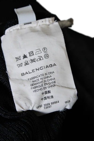 Balenciaga Knits Womens Silk Ribbed Elastic Slip-On A-Line Skirt Black Size 3