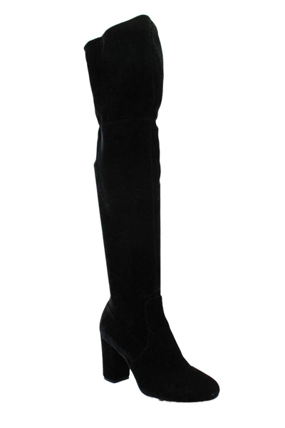 Kenneth Cole Womens Velvet Over The Knee Fashion Boots Black Size 9 Medium