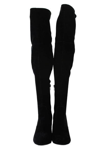 Kenneth Cole Womens Velvet Over The Knee Fashion Boots Black Size 9 Medium