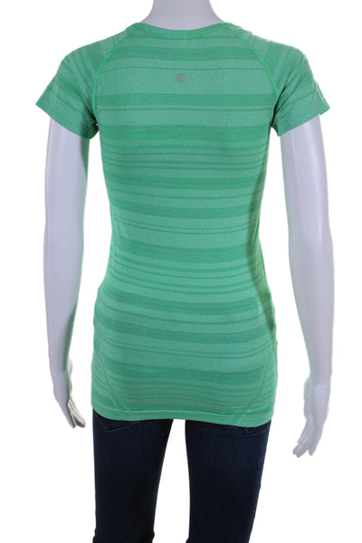 Lululemon Women's V-Neck Short Sleeves Basic Workout T-Shirt Green Size S