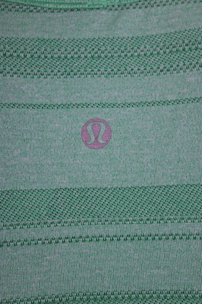 Lululemon Women's V-Neck Short Sleeves Basic Workout T-Shirt Green Size S