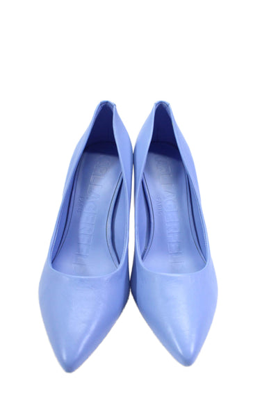 Karl Lagerfeld Womens Leather Pointed Toe Slip On Pumps Blue Size 7.5