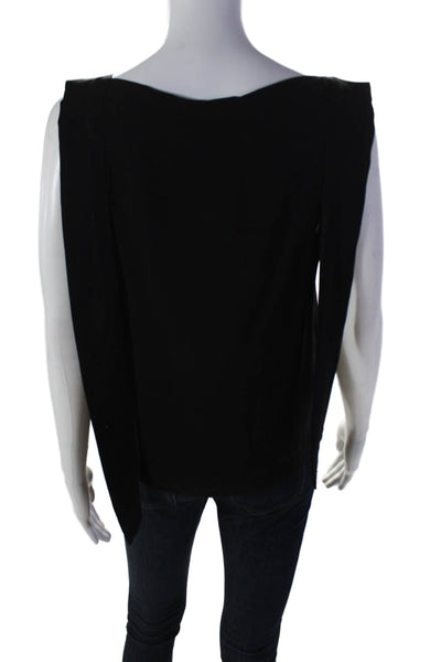 3.1 Phillip Lim Womens Sleeveless Boat Tie Neck Silk Blouse Black Size 0