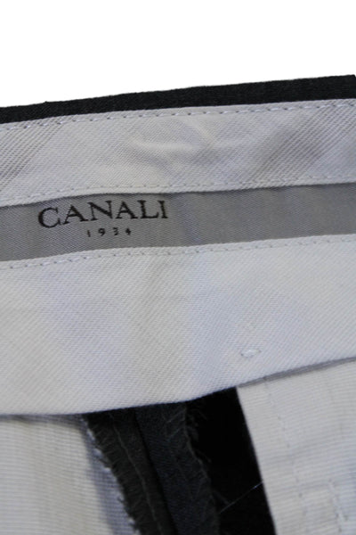 Canali Men's Button Closure Flat Front Straight Leg Dress Pants Gray Size 42