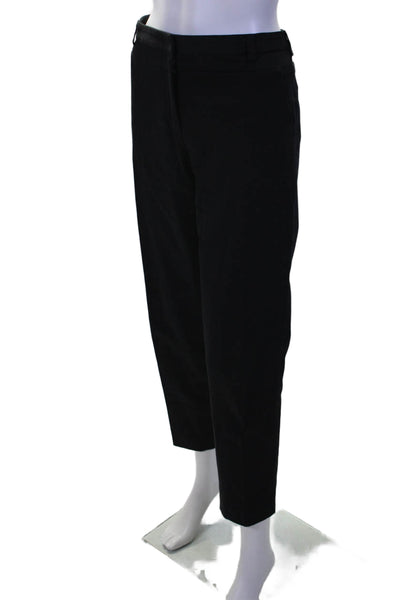 Gerard Darel Womens Cotton Dark Navy Pleated Straight Leg Dress Pants Size 40