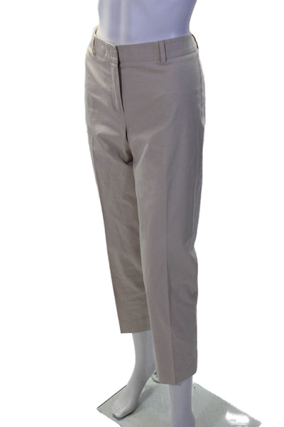 Weekend Max Mara Womens Khaki Pleated High Rise Cropped Cigarette Pants Size 32