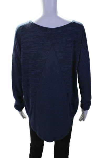 Rag & Bone Womens Heather Blue Scoop Neck Long Sleeve Sweater Top Size M