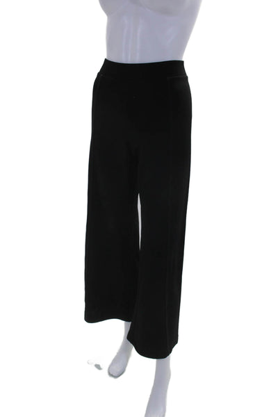 Yoana Baraschi Womens Elastic Waistband Wide Leg Long Dress Pants Black Size M