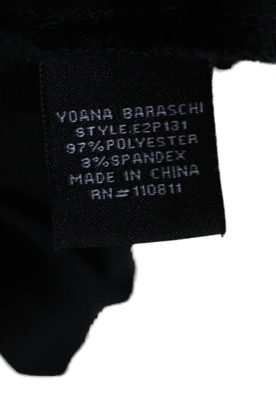 Yoana Baraschi Womens Elastic Waistband Wide Leg Long Dress Pants Black Size M