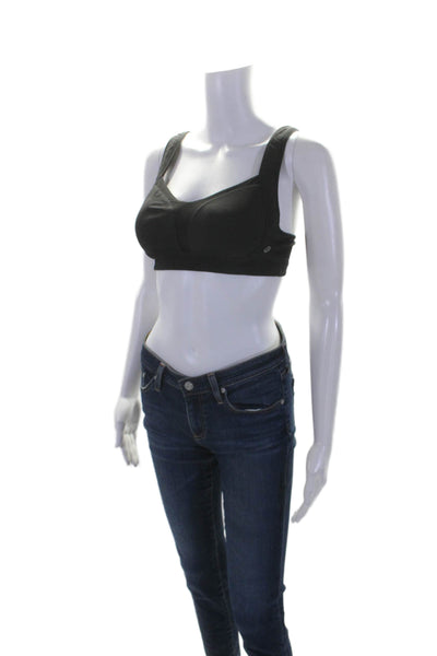 Lululemon Womens Thick Strap Back Clasp Close Support Sports Bra Black Size S