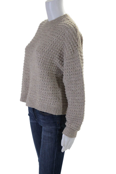 525 Womens Long Sleeve Crew Neck Thick Knit Sweater Beige Size XS