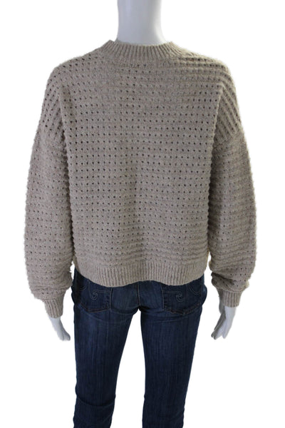 525 Womens Long Sleeve Crew Neck Thick Knit Sweater Beige Size XS