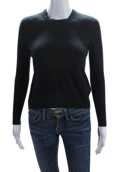 COS Women's Round Neck Long Sleeves Cashmere Sweater Navy Blue Size S