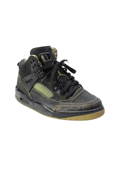 Air Jordan Mens Spizike Round Toe Lace Up High Top Athletic Sneakers Black Size