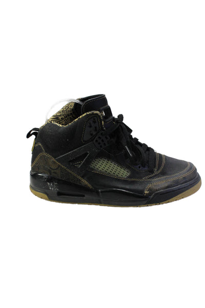 Air Jordan Mens Spizike Round Toe Lace Up High Top Athletic Sneakers Black Size